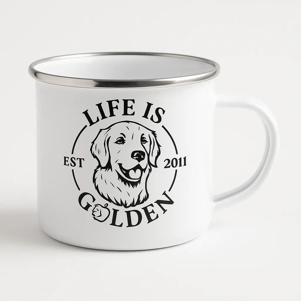 Tazza smaltata 'Life is Golden' - immagine 2