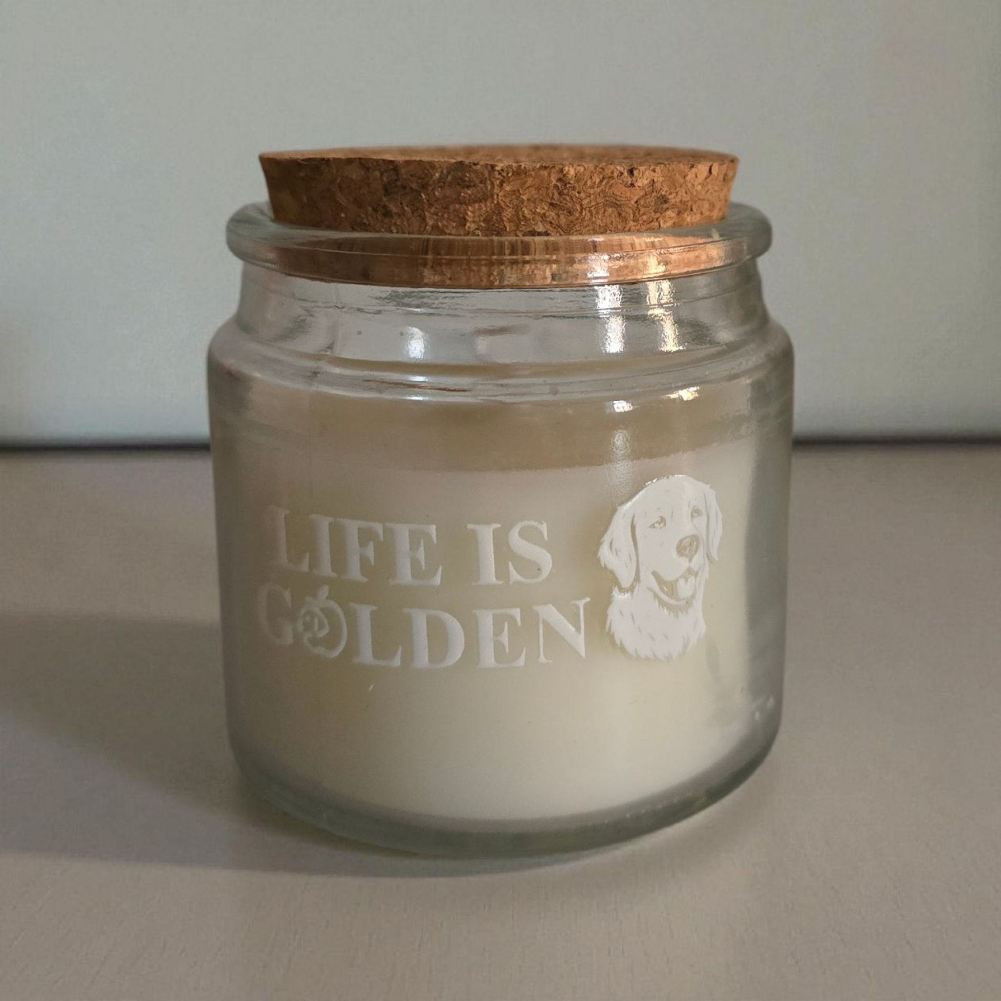 Candela in cera vegetale 'LIFE IS GOLDEN' - immagine 3