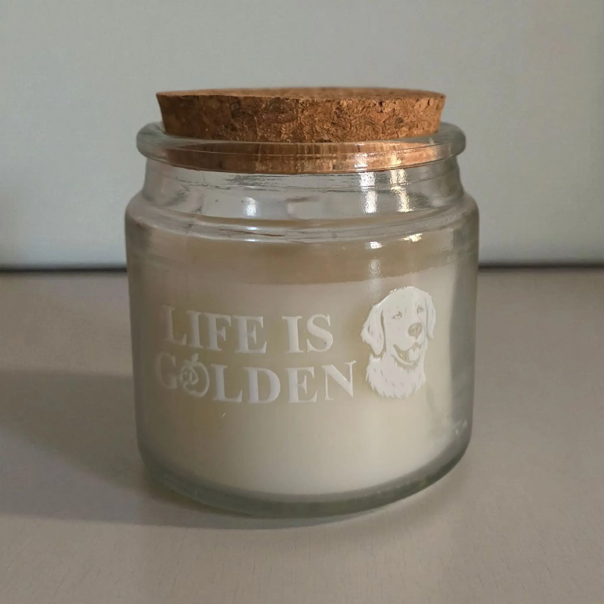 Candela in cera vegetale 'LIFE IS GOLDEN' - immagine 3