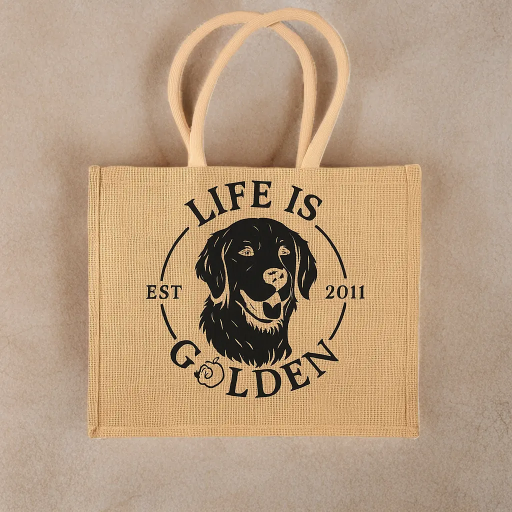 Busta Regalo in Juta 'Life is Golden' - immagine 3