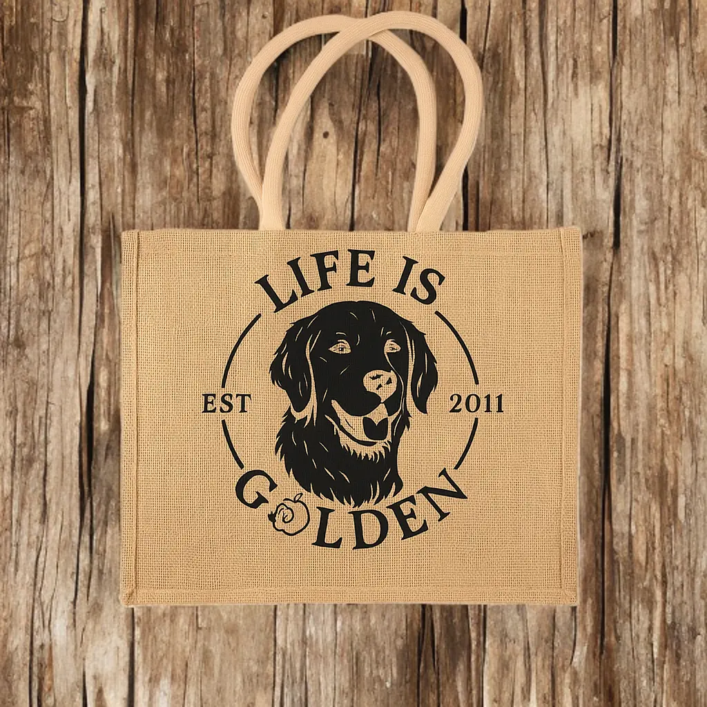 Busta Regalo in Juta 'Life is Golden' - immagine 4