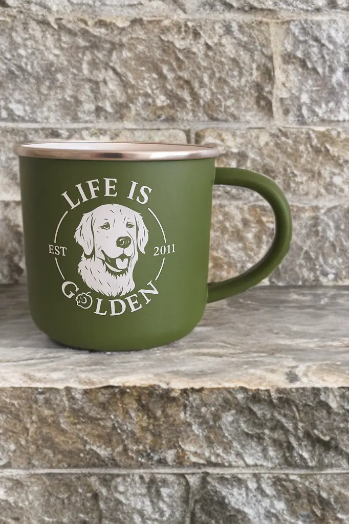 Tazza in acciaio inox riciclato 'Life is Golden' - immagine 2