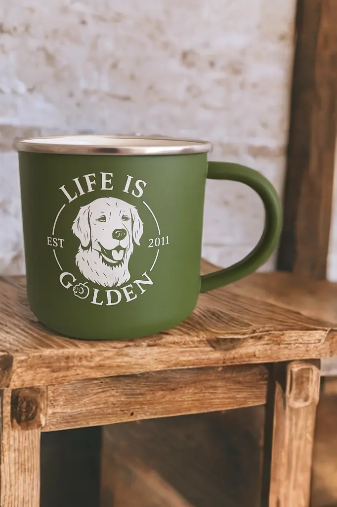 Tazza in acciaio inox riciclato 'Life is Golden' - immagine 3