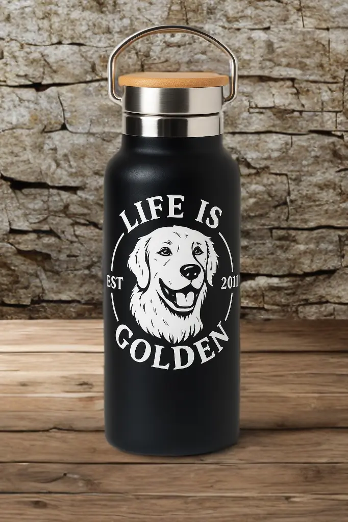 Thermos acciaio inox 'Life is Golden' - immagine 6