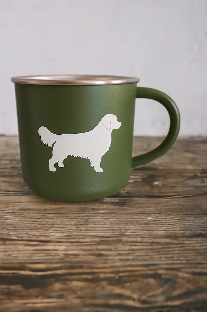 Tazza in acciaio inox riciclato con Golden Retriever - immagine 3