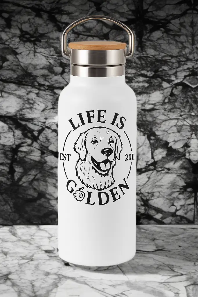 Thermos acciaio inox 'Life is Golden' - immagine 4