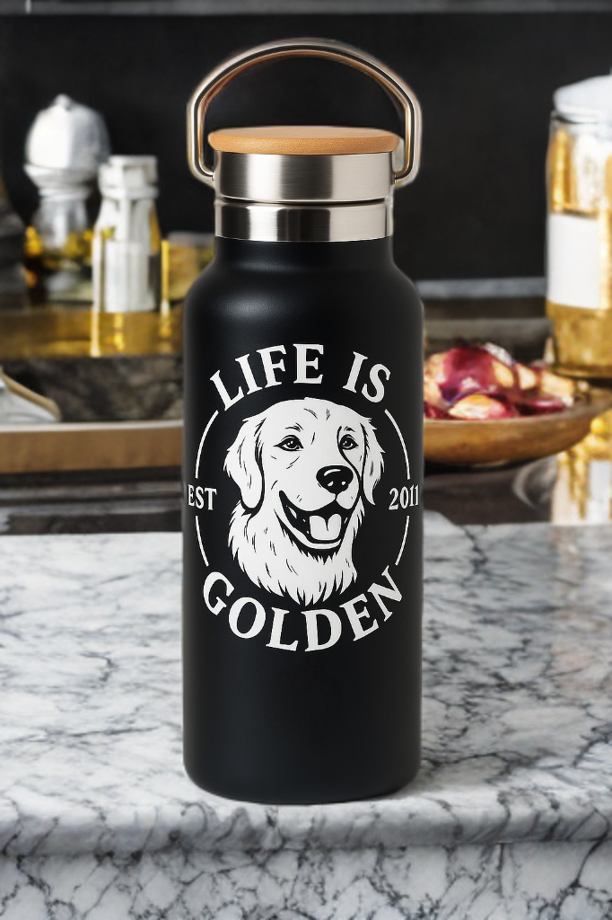Thermos acciaio inox 'Life is Golden' - immagine 5