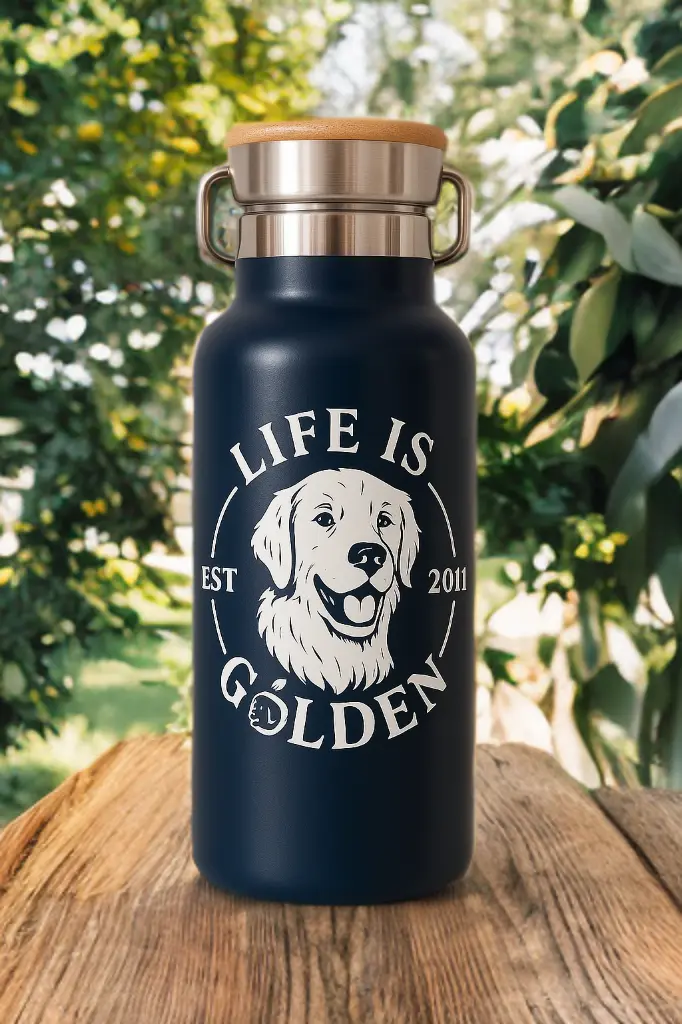 Thermos acciaio inox 'Life is Golden' - immagine 2