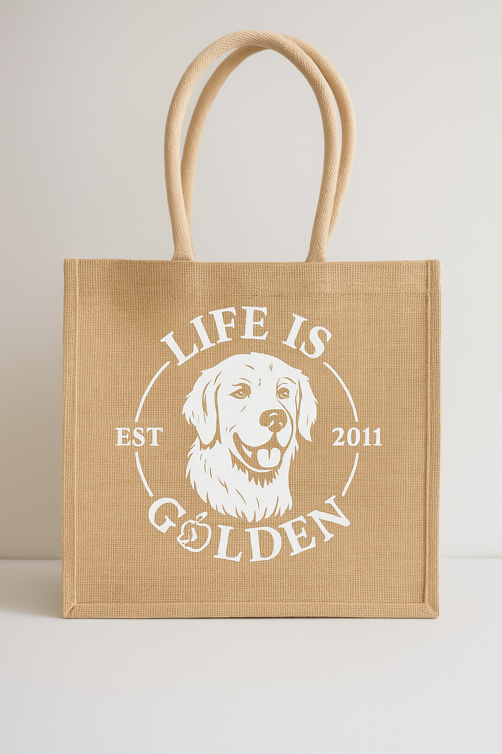 Busta Regalo in Juta 'Life is Golden' - immagine 2